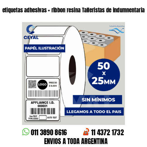 etiquetas adhesivas   ribbon resina Talleristas de indumnentaria