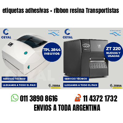 etiquetas adhesivas ribbon resina Transportistas