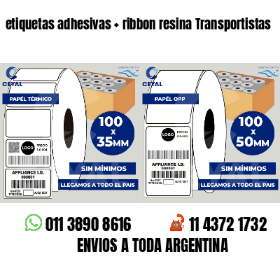 etiquetas adhesivas   ribbon resina Transportistas