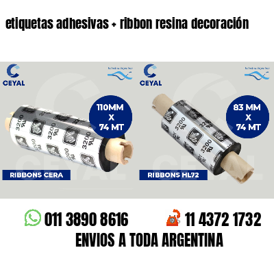 etiquetas adhesivas ribbon resina decoración