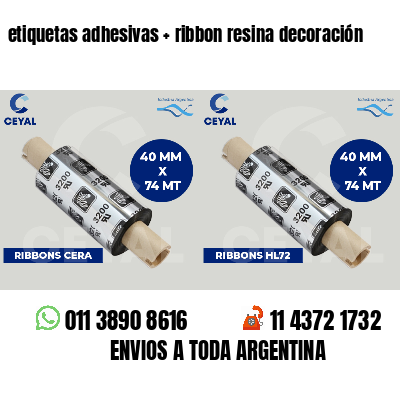 etiquetas adhesivas ribbon resina decoración