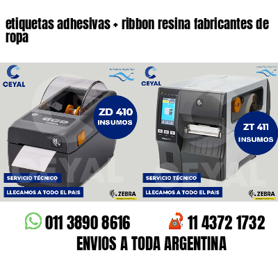 etiquetas adhesivas   ribbon resina fabricantes de ropa