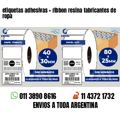 etiquetas adhesivas   ribbon resina fabricantes de ropa