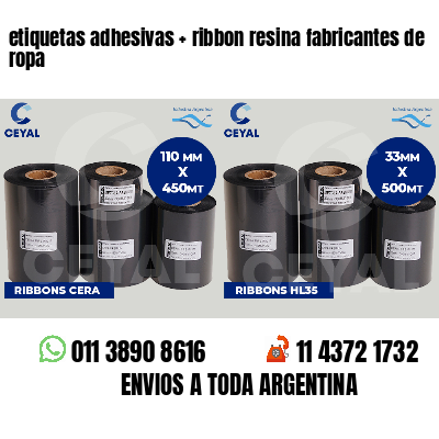 etiquetas adhesivas ribbon resina fabricantes de ropa
