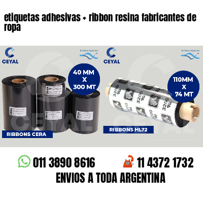 etiquetas adhesivas ribbon resina fabricantes de ropa