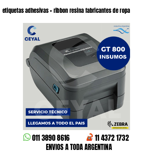 etiquetas adhesivas   ribbon resina fabricantes de ropa