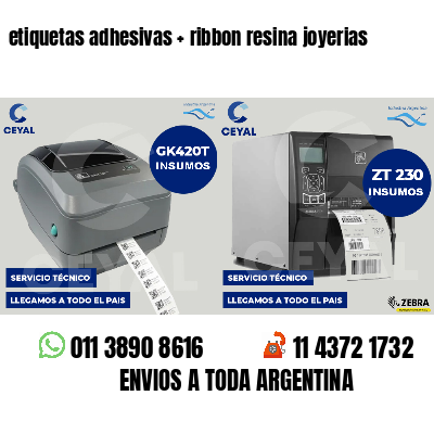 etiquetas adhesivas   ribbon resina joyerias