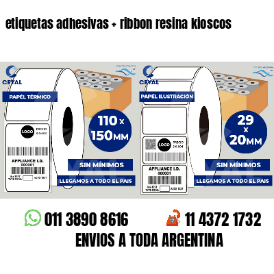etiquetas adhesivas   ribbon resina kioscos
