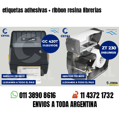 etiquetas adhesivas   ribbon resina librerias
