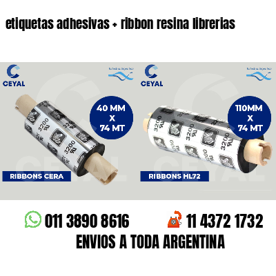 etiquetas adhesivas ribbon resina librerias