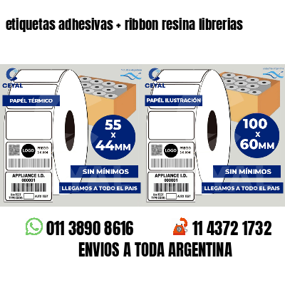 etiquetas adhesivas   ribbon resina librerias