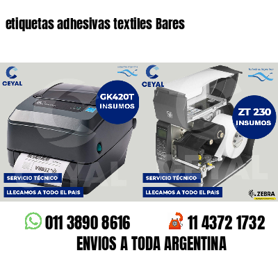 etiquetas adhesivas textiles Bares