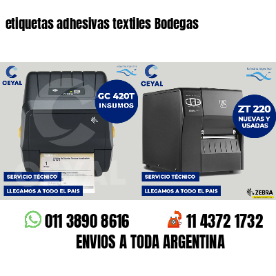 etiquetas adhesivas textiles Bodegas