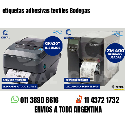 etiquetas adhesivas textiles Bodegas