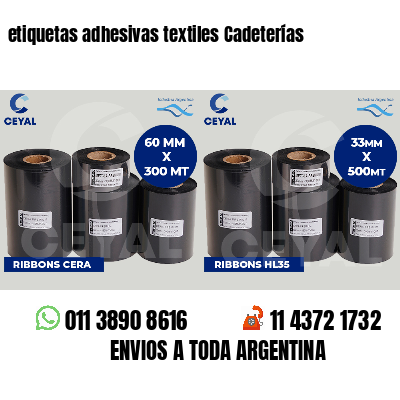 etiquetas adhesivas textiles Cadeterías