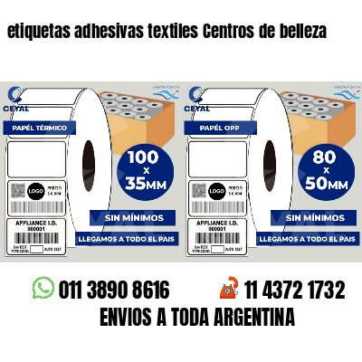 etiquetas adhesivas textiles Centros de belleza
