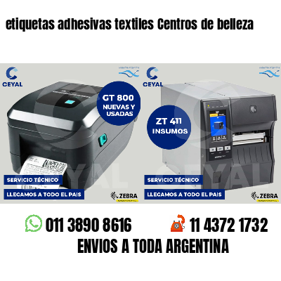 etiquetas adhesivas textiles Centros de belleza