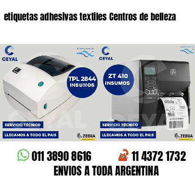 etiquetas adhesivas textiles Centros de belleza