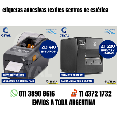 etiquetas adhesivas textiles Centros de estética