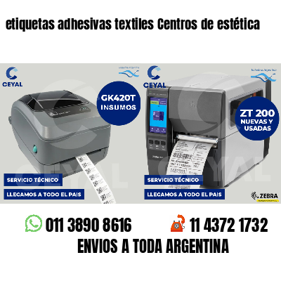 etiquetas adhesivas textiles Centros de estética