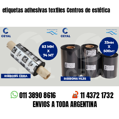etiquetas adhesivas textiles Centros de estética