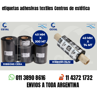 etiquetas adhesivas textiles Centros de estética