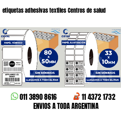 etiquetas adhesivas textiles Centros de salud