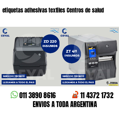 etiquetas adhesivas textiles Centros de salud