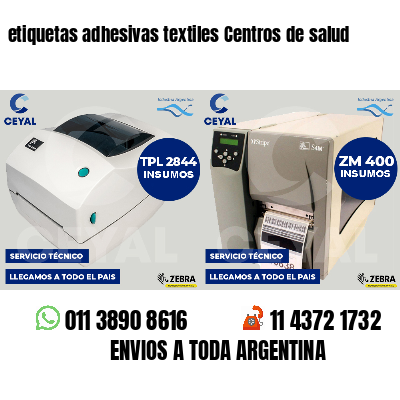 etiquetas adhesivas textiles Centros de salud