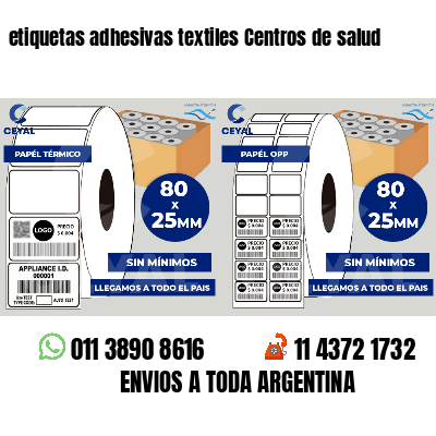 etiquetas adhesivas textiles Centros de salud