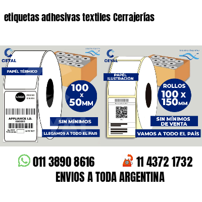 etiquetas adhesivas textiles Cerrajerías