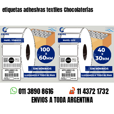 etiquetas adhesivas textiles Chocolaterías