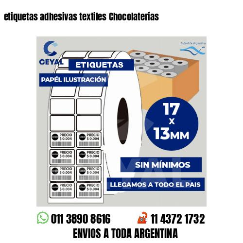 etiquetas adhesivas textiles Chocolaterías