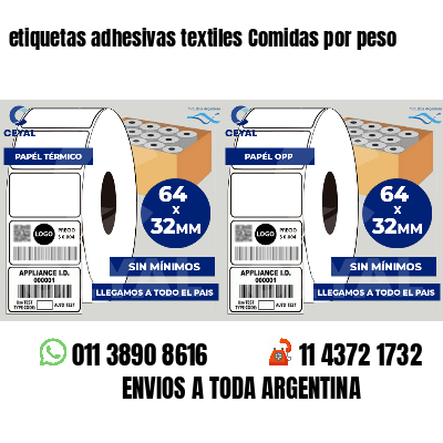 etiquetas adhesivas textiles Comidas por peso
