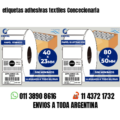 etiquetas adhesivas textiles Concecionaria