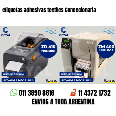 etiquetas adhesivas textiles Concecionaria