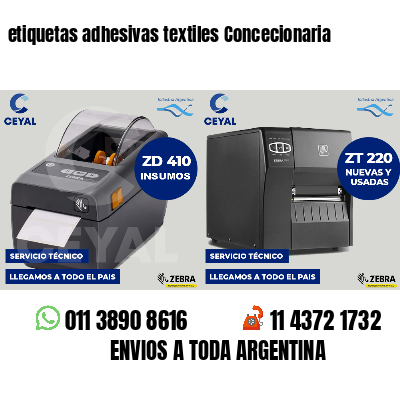 etiquetas adhesivas textiles Concecionaria