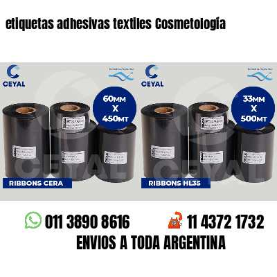 etiquetas adhesivas textiles Cosmetología