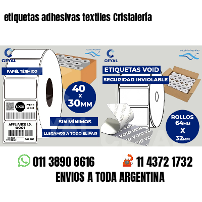 etiquetas adhesivas textiles Cristalería