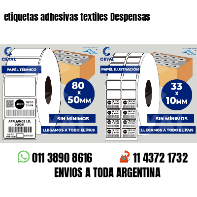 etiquetas adhesivas textiles Despensas