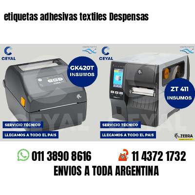 etiquetas adhesivas textiles Despensas