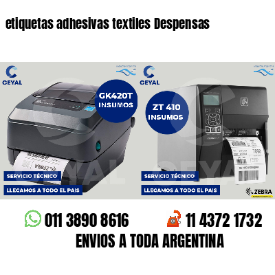etiquetas adhesivas textiles Despensas