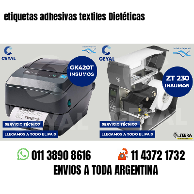 etiquetas adhesivas textiles Dietéticas
