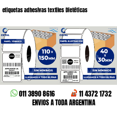 etiquetas adhesivas textiles Dietéticas