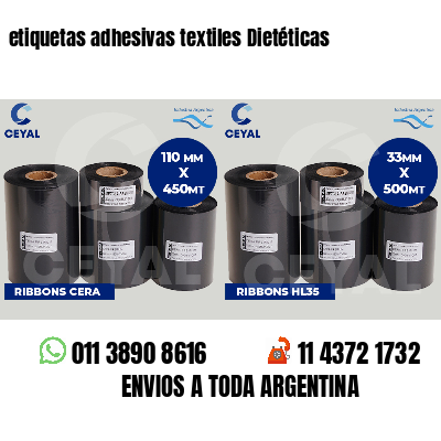 etiquetas adhesivas textiles Dietéticas