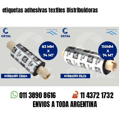 etiquetas adhesivas textiles Distribuidoras