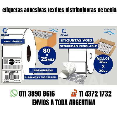 etiquetas adhesivas textiles Distribuidoras de bebidas