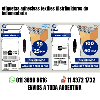etiquetas adhesivas textiles Distribuidores de indumentaria