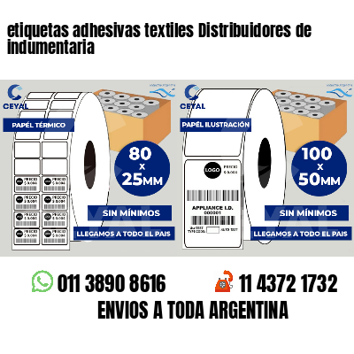 etiquetas adhesivas textiles Distribuidores de indumentaria