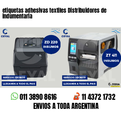 etiquetas adhesivas textiles Distribuidores de indumentaria